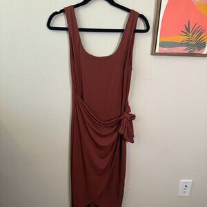 Express Midi Faux Wrap Dress (Body Contour Collection)